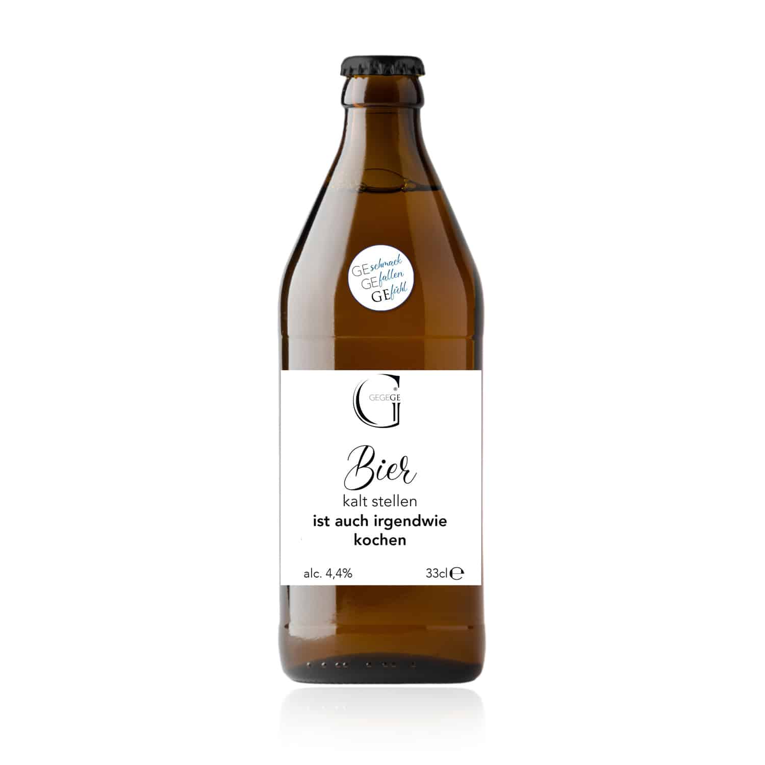 Bier mit Spruch. Bier kalt stellen ist auch irgendwie kochen klein.